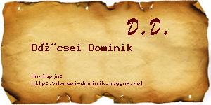 Décsei Dominik névjegykártya