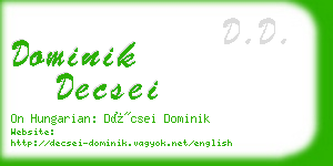 dominik decsei business card